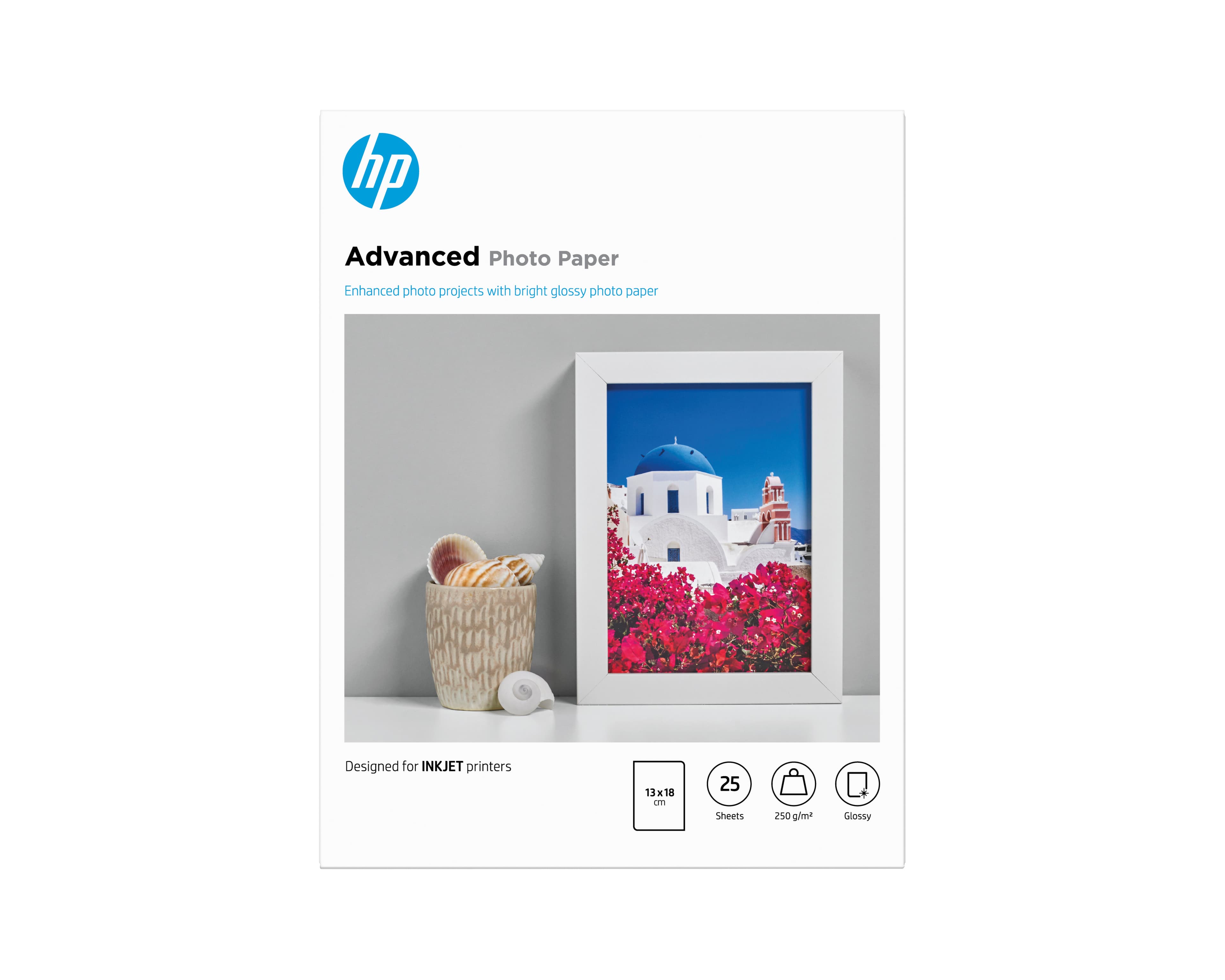 HP ADVANCED GLOSSY PHOTO PAPER - BRILLANT - 130 X 180 MM 25 FEUILLE(S) PAPIER PHOTO - POUR ENVY 50XX, 76XX, ENVY INSPIRE 7920, OFFICEJET 52XX, 80XX, PHOTOSMART B110, WIRELESS B110