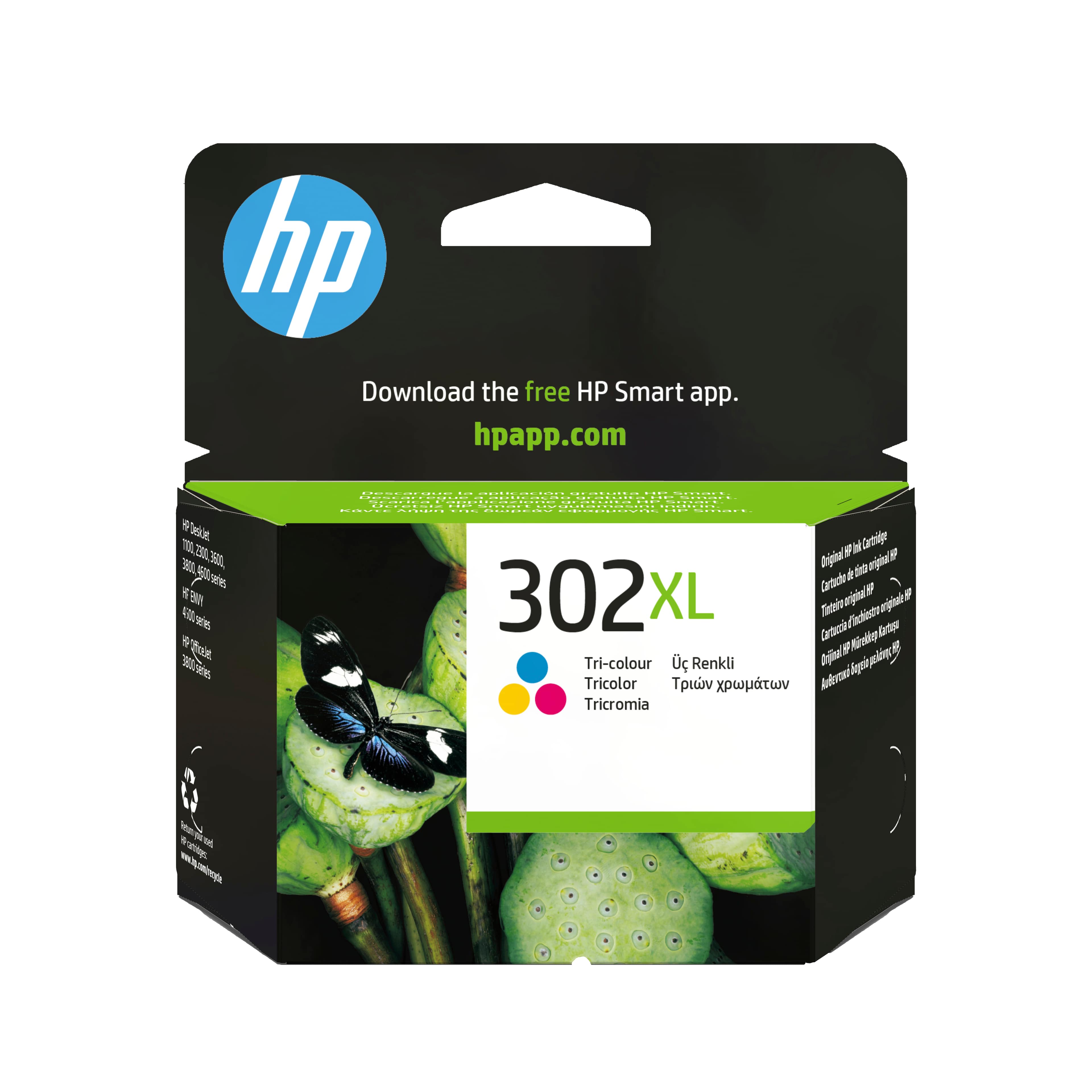 HP 302XL - 8 ML - À RENDEMENT ÉLEVÉ - COULEUR (CYAN, MAGENTA, JAUNE) - ORIGINAL - CARTOUCHE D'ENCRE - POUR DESKJET 1110, 21XX, 36XX, ENVY 45XX, OFFICEJET 38XX, 46XX, 52XX