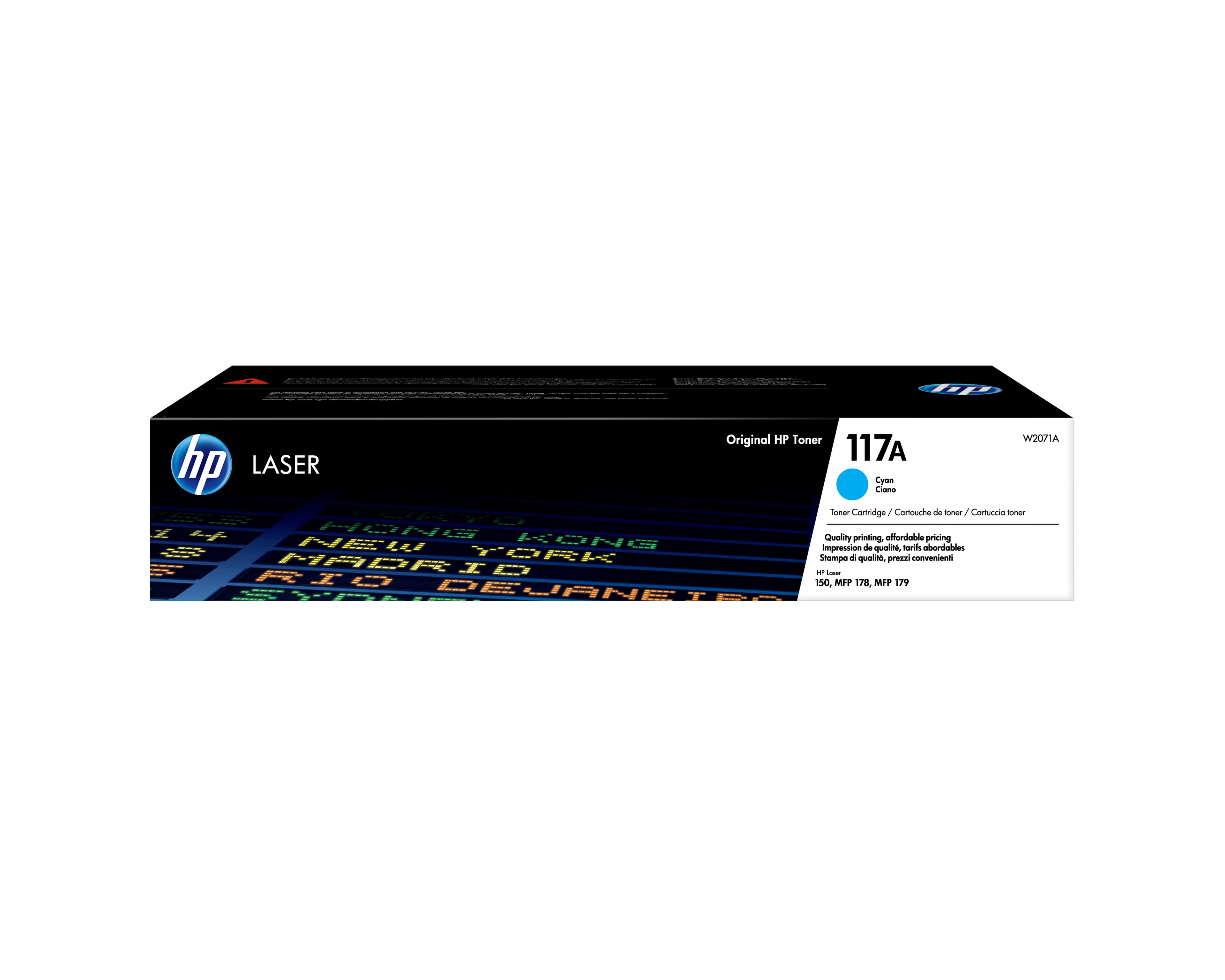 HP 117A - CYAN - ORIGINAL - CARTOUCHE DE TONER (W2071A) - POUR COLOR LASER 150A, 150NW, MFP 178NW, MFP 178NWG, MFP 179FNW, MFP 179FWG
