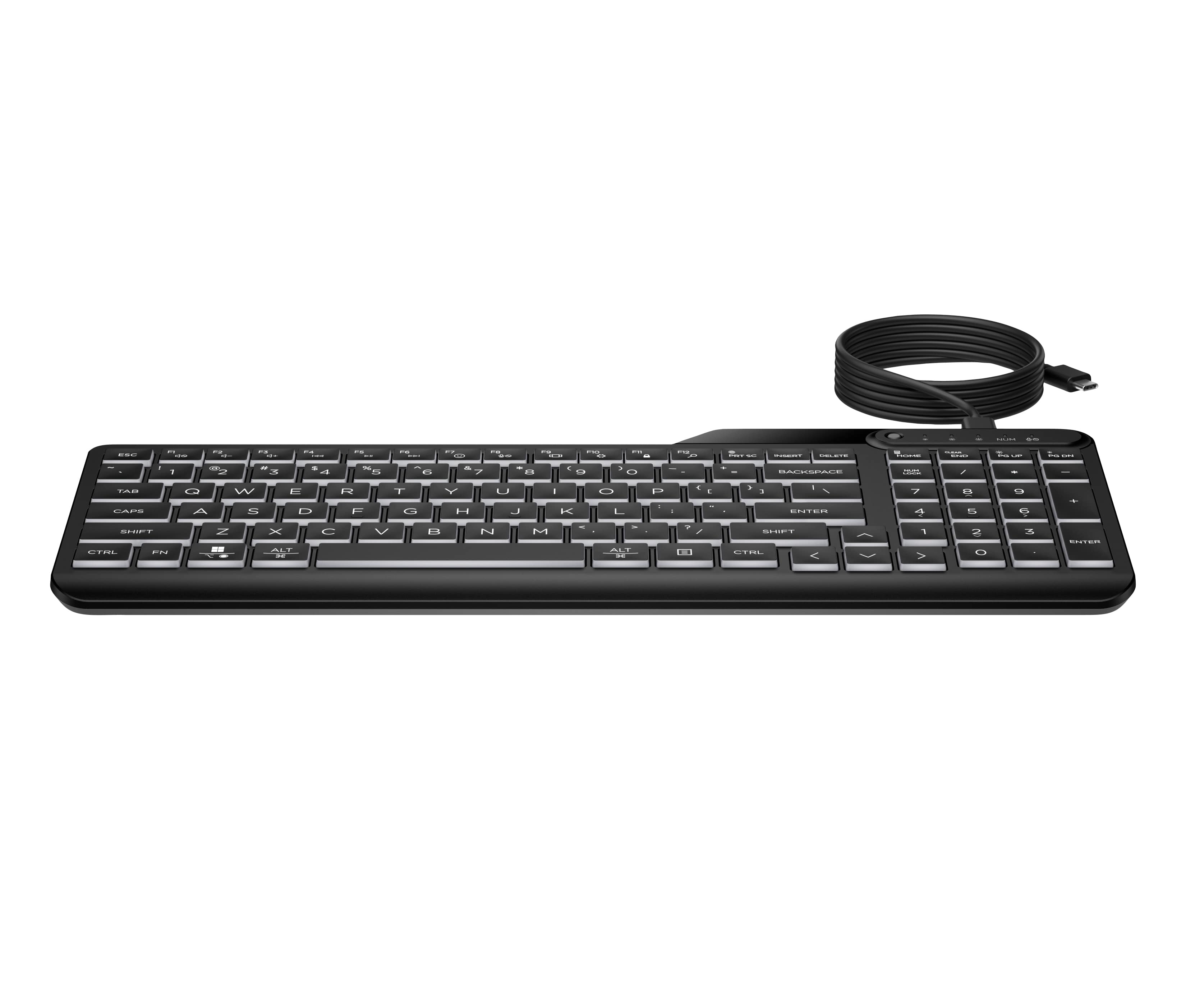 HP 400 - CLAVIER - TAILLE COMPACTE, DISPOSITION EN 2 ZONES, 12 TOUCHES PROGRAMMABLES, DÉPLACEMENT DES TOUCHES SURBAISSÉ, MULTI-APPAREILS - RÉTROÉCLAIRAGE - USB-C - FRANÇAIS - NOIR